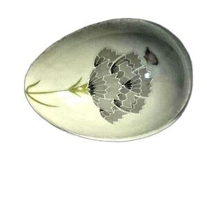 Takahashi Porcelain Sculpted/Painted Ceramic Egg W/Floral Design 2.5 X2.5